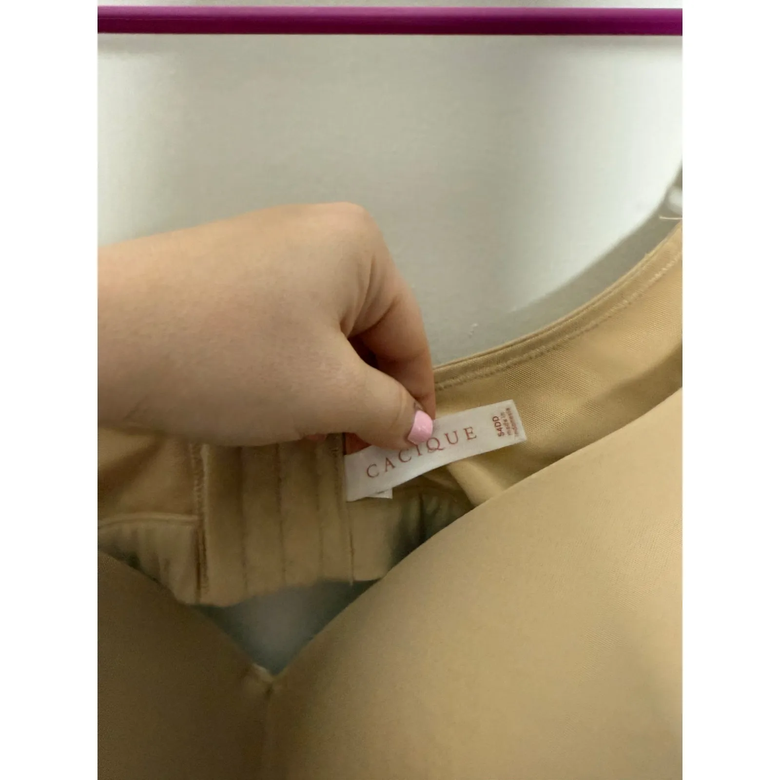 Cacique Lightly Lined Full Coverage Supportive Comfortable Beige Bra Plus 54 DD - Image 6