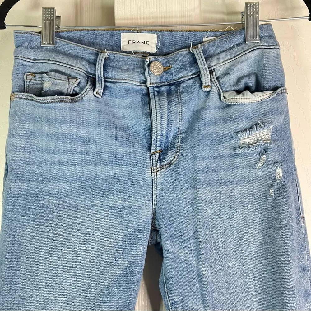 Frame Le Skinny de Jeanne Crop Jean raw hem ripped distressed jeans - Image 6
