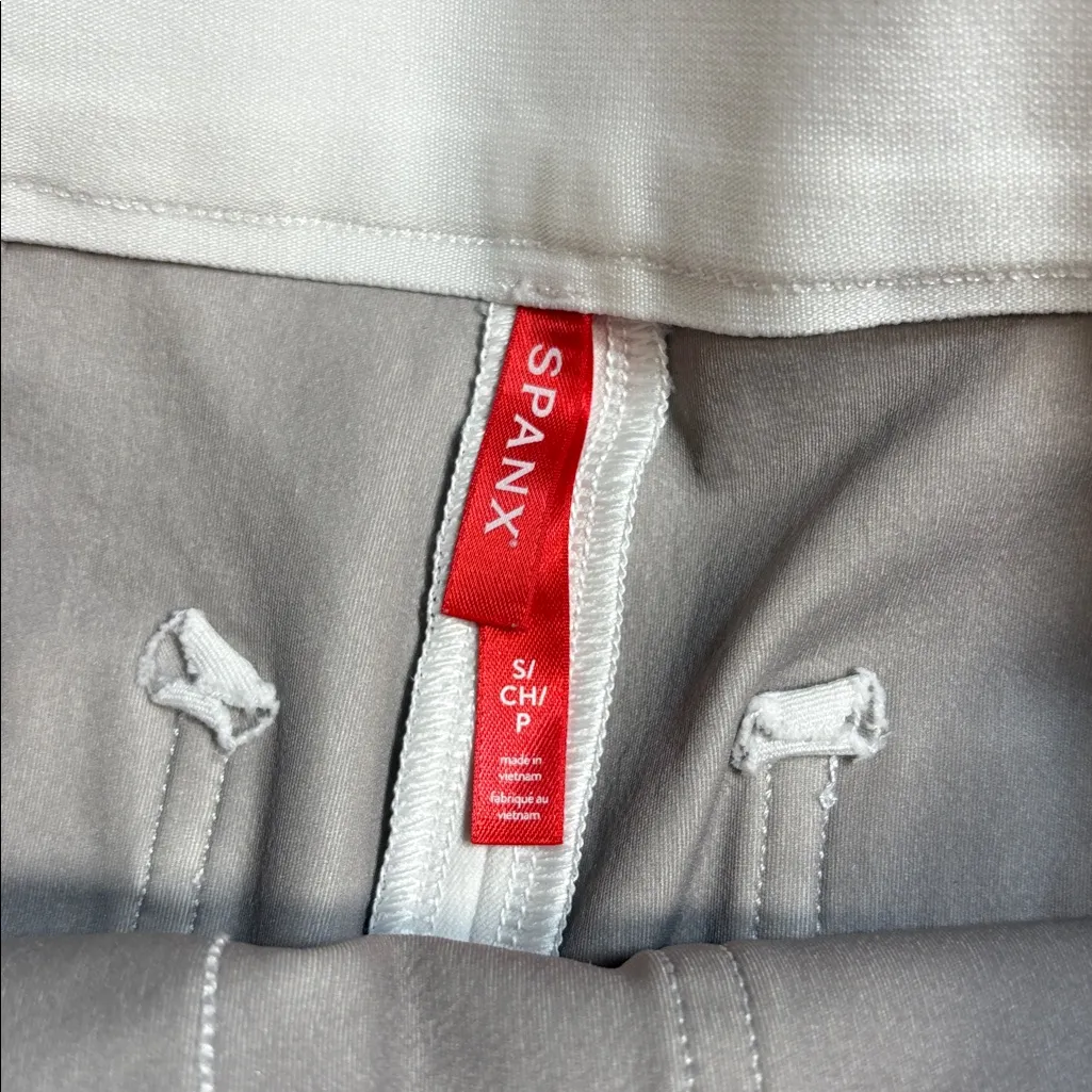 Spanx On The Go Wide Leg Cropped Crop Pants White High Waisted Rise small - Image 8