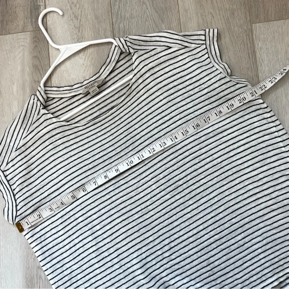 All Saints Linen Cotton blend Striped Sleeveless Top White Navy (xsmall) summer - Image 6