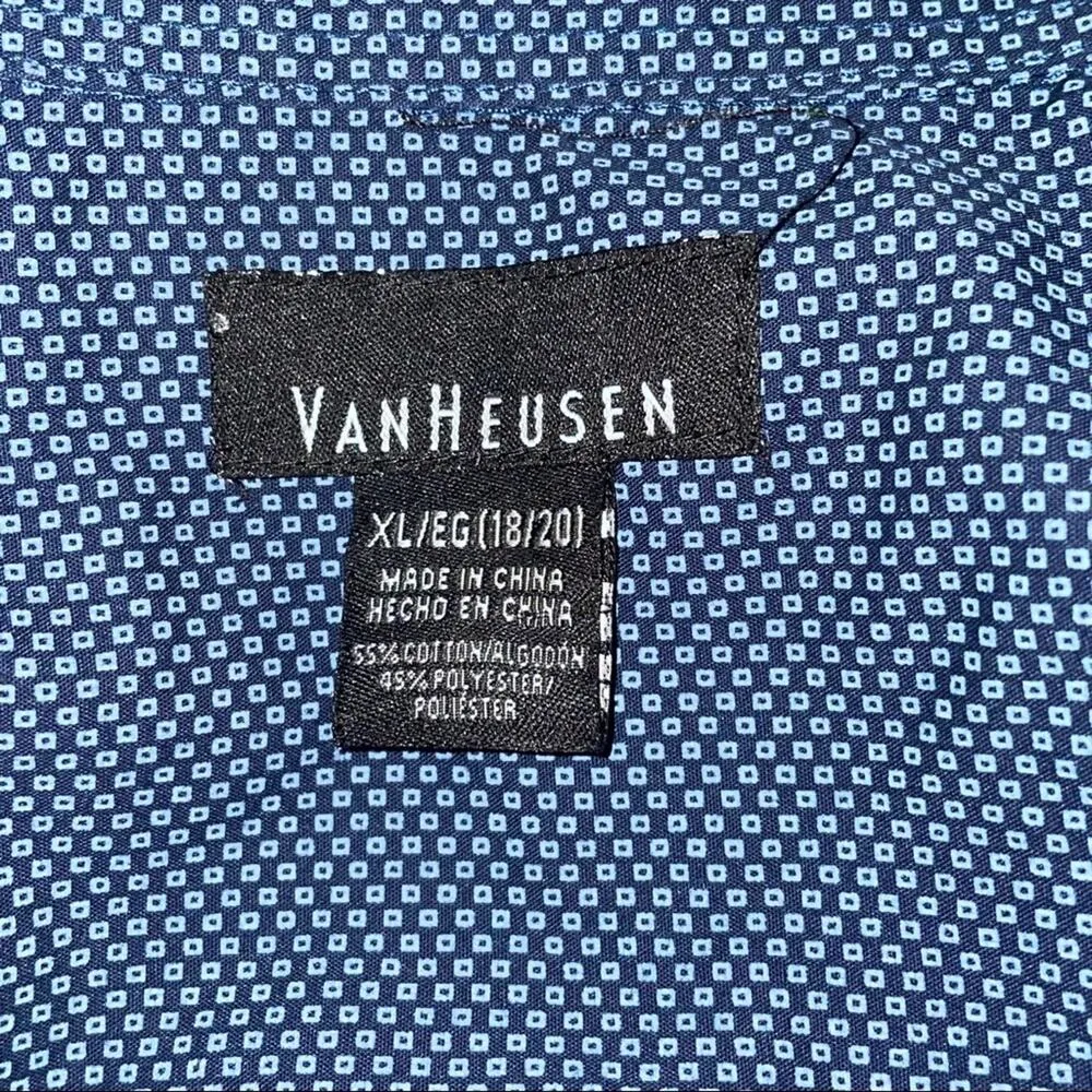Van Huesen Blue Patterned Women’s Blouse Size XL - Image 3