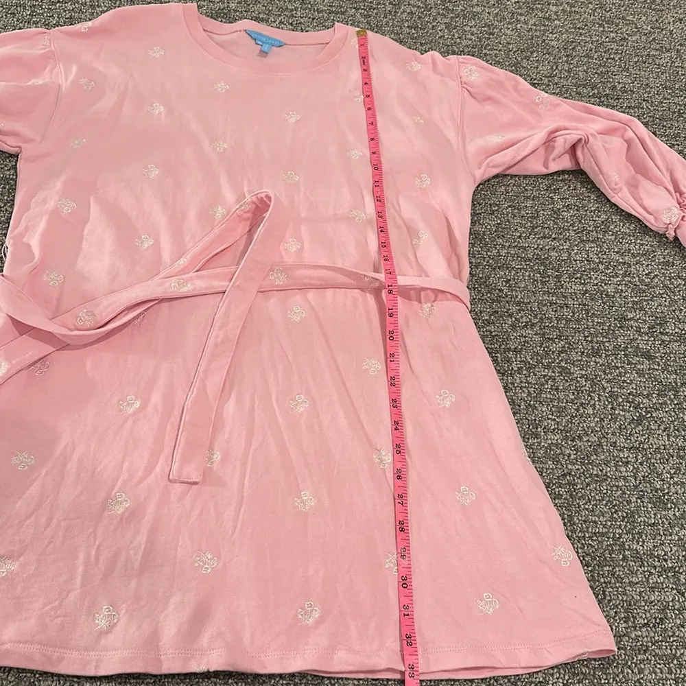 Draper James Bobbie Sweatshirt Dress in Pink Embroidered Villa Sz M - Image 12