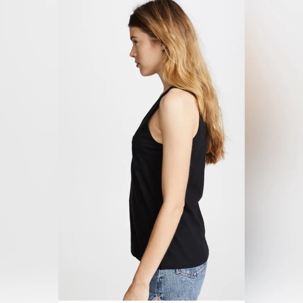 Madewell Whisper Cotton V-Neck Pocket Tank - Image 3