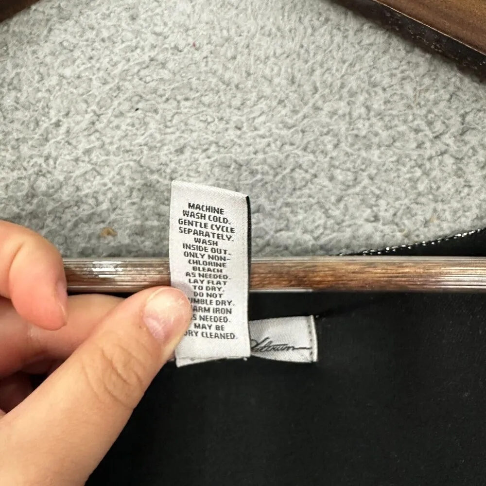 Chicos platinum top women 1 black long sleeve silver contrast trim ladies medium - Image 5