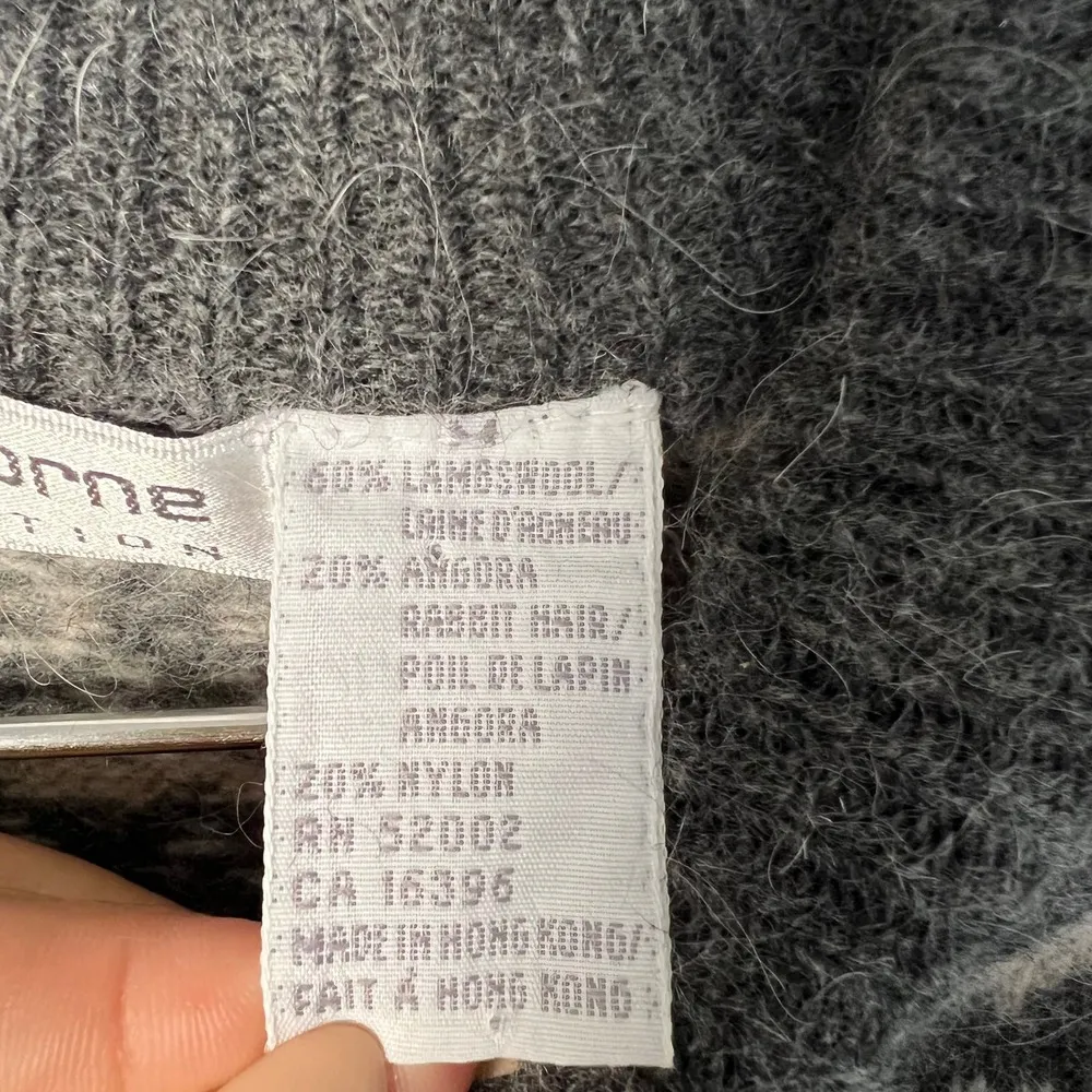 Liz Claiborne Fair Isle Mock Turtleneck Sweater Angora Lambswool Size M - Image 3