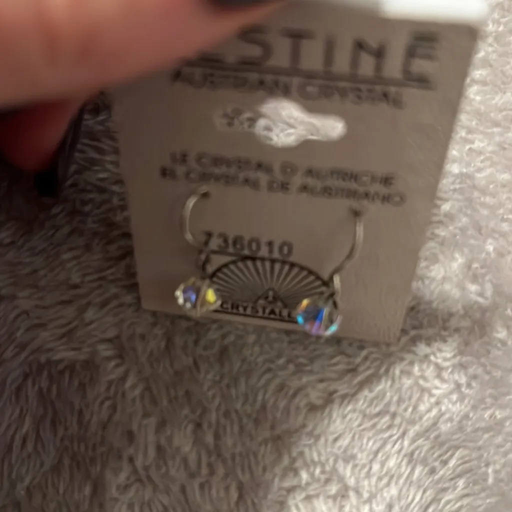 Destine Austrian crystal earrings. NWT. Crystallite - Image 2