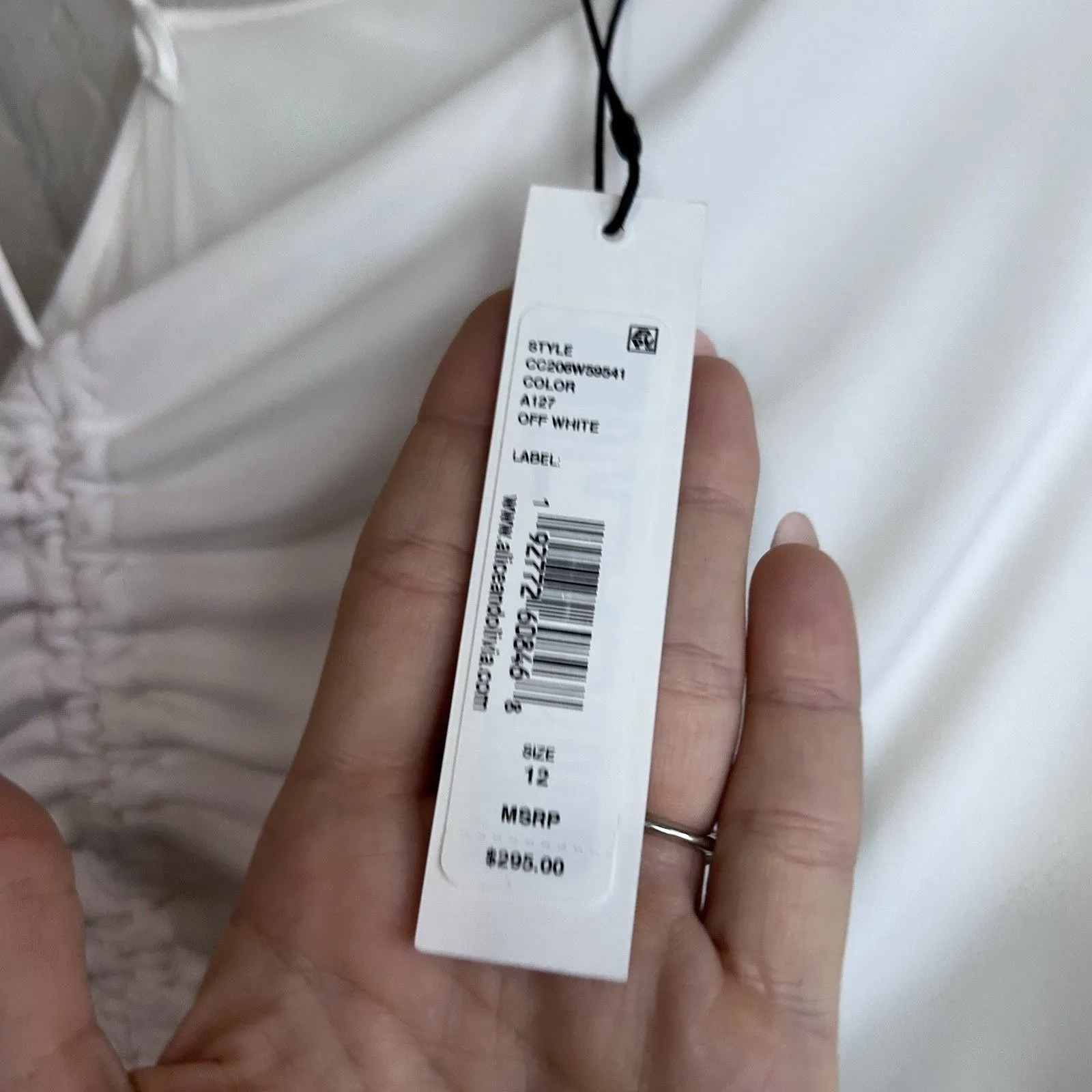 Alice + Olivia Dress Womens 12 White Midi One Shoulder Ruched Bodycon Cocktail - Image 11