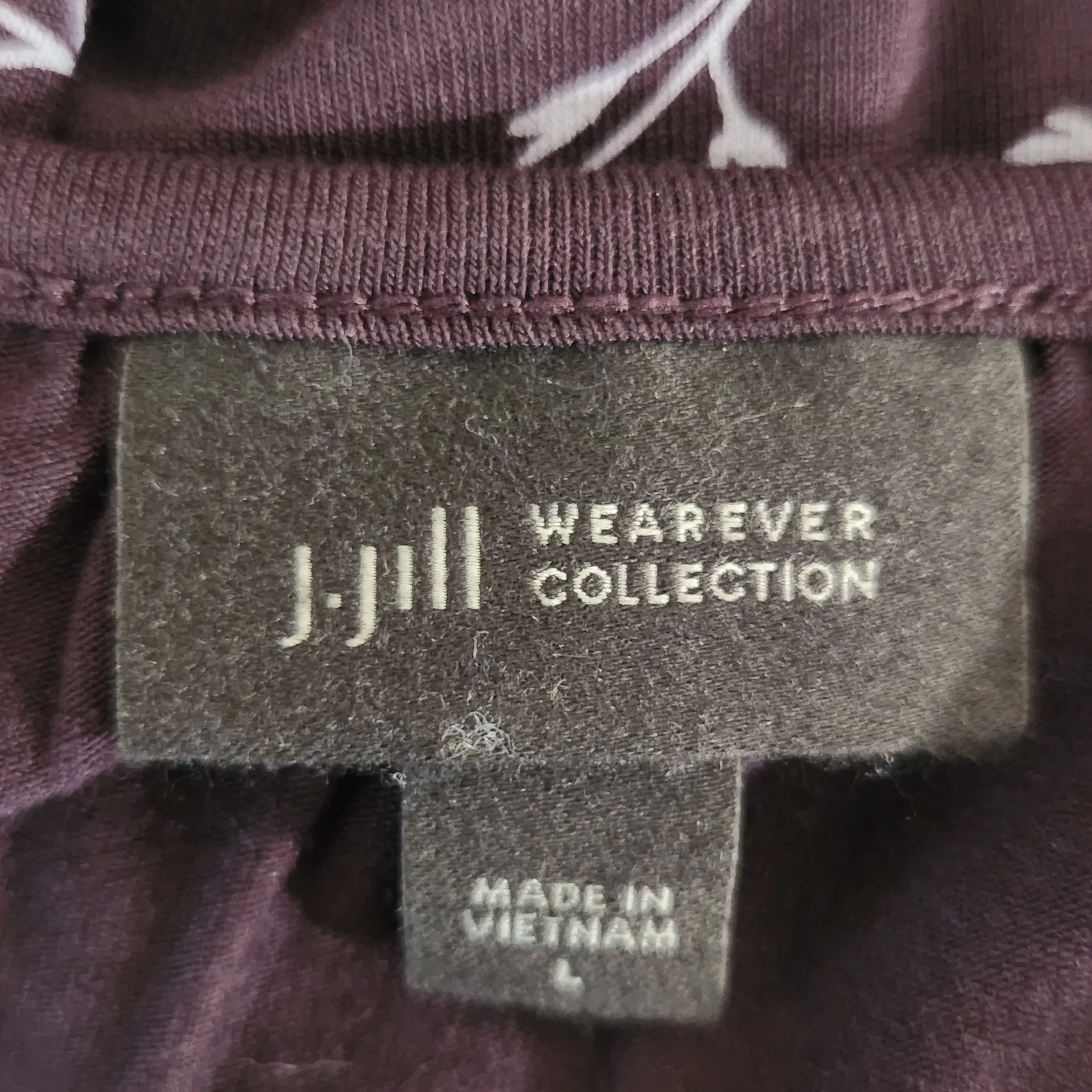 J. Jill Wearever Collection Eggplant Purple Floral Knit Tunic Top Size Large - Image 5