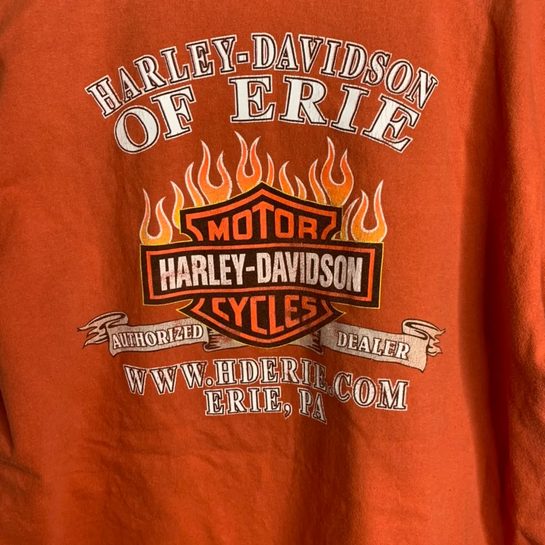 Harley Davidson Orange Graphic Tee - Image 4