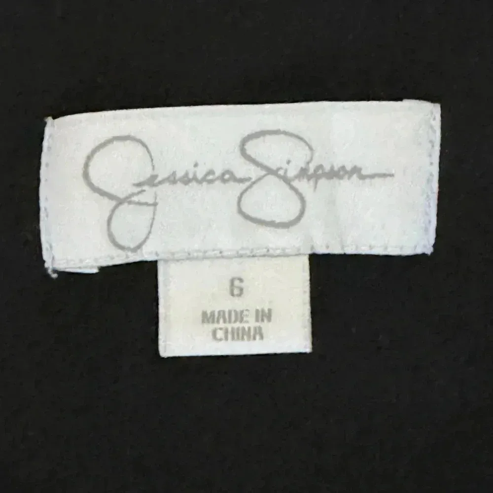 Jessica Simpson Soft Long Sleeve Black Dress Smocked Mini Square Neck Women’s 6 - Image 6