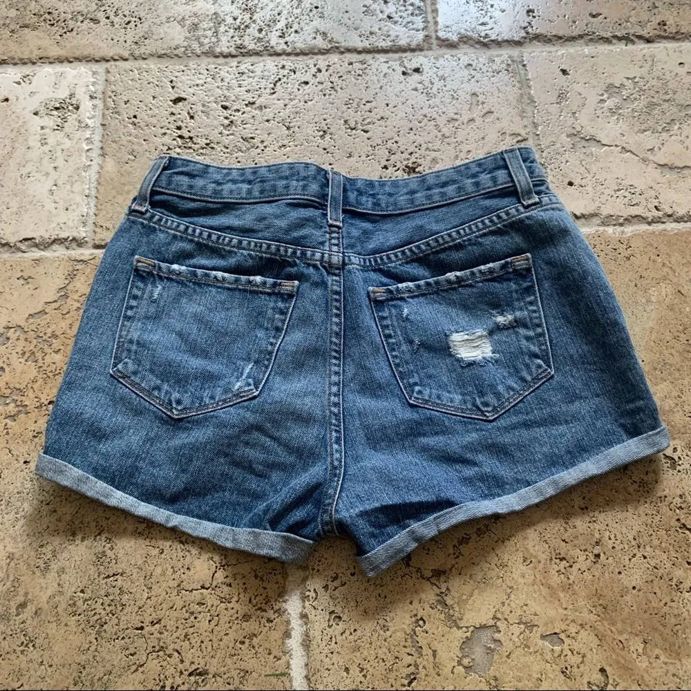 J Brand High Rise Gracie Distressed Jean Denim Shorts 26 - Image 6