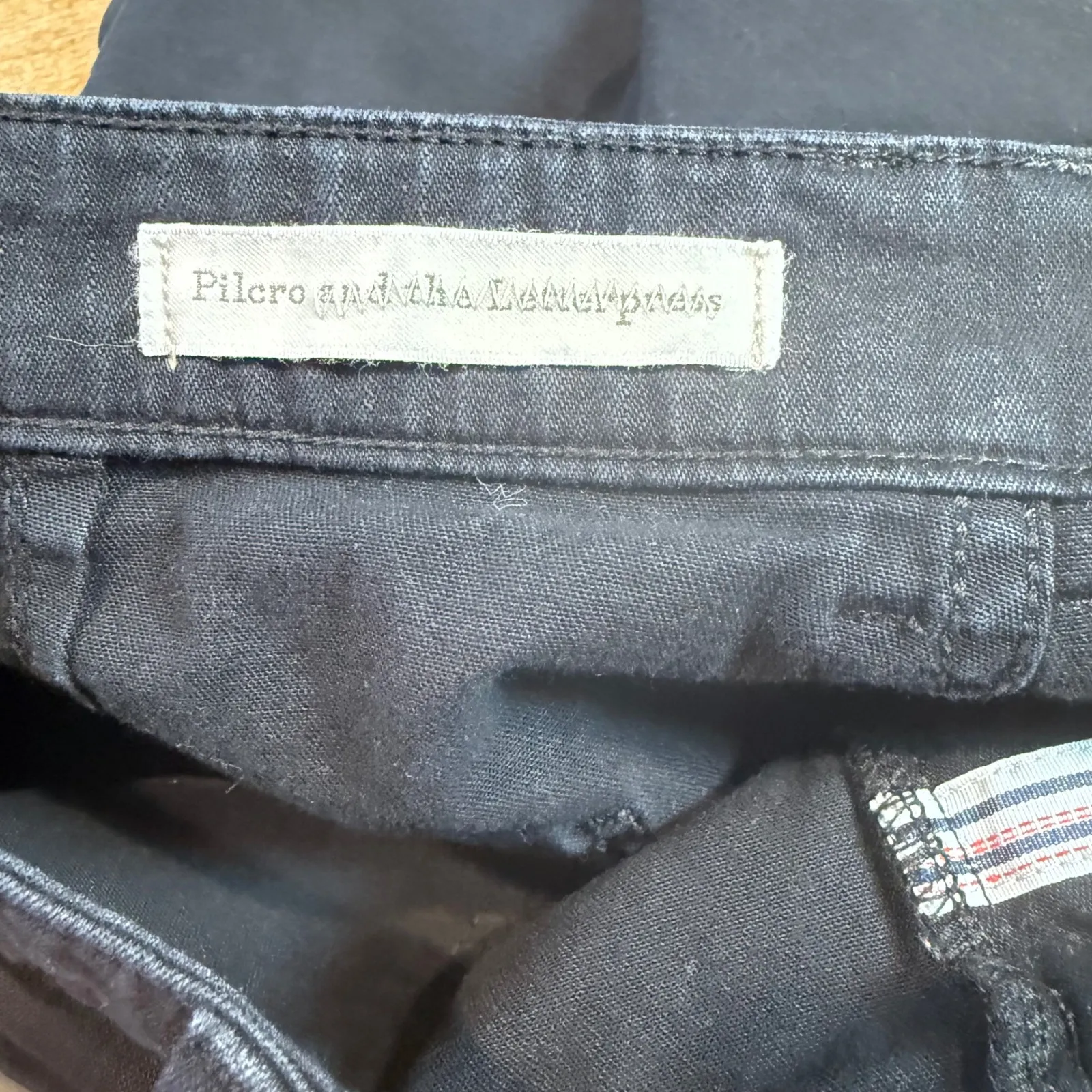 Pilcro Wide Leg Cropped Pants Black Size 32 - Image 5