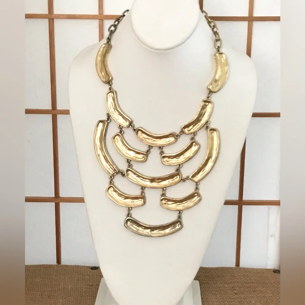 Chico’s Gold Tone Outrageous Bibb Necklace - Image 2