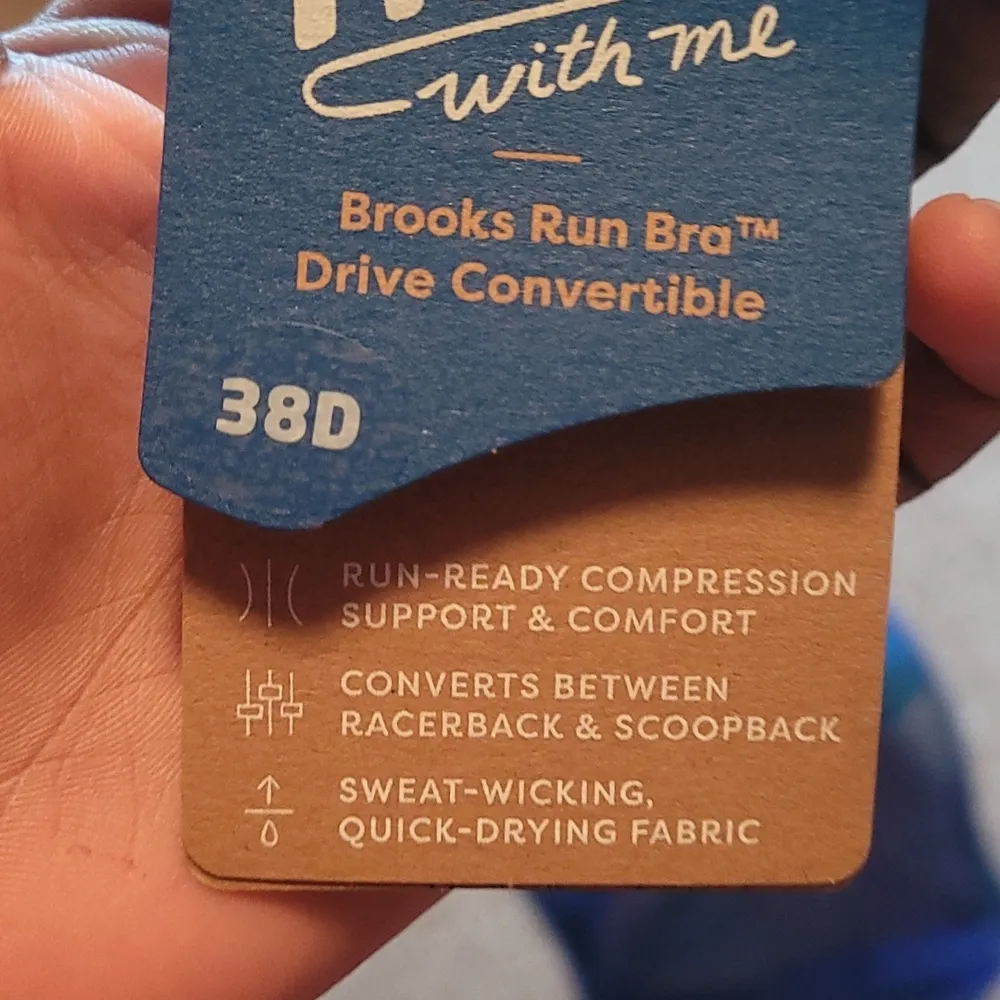 Brooks Drive Bluetiful Altitude Print Convertible Run Bra SIZE 38D - Image 4