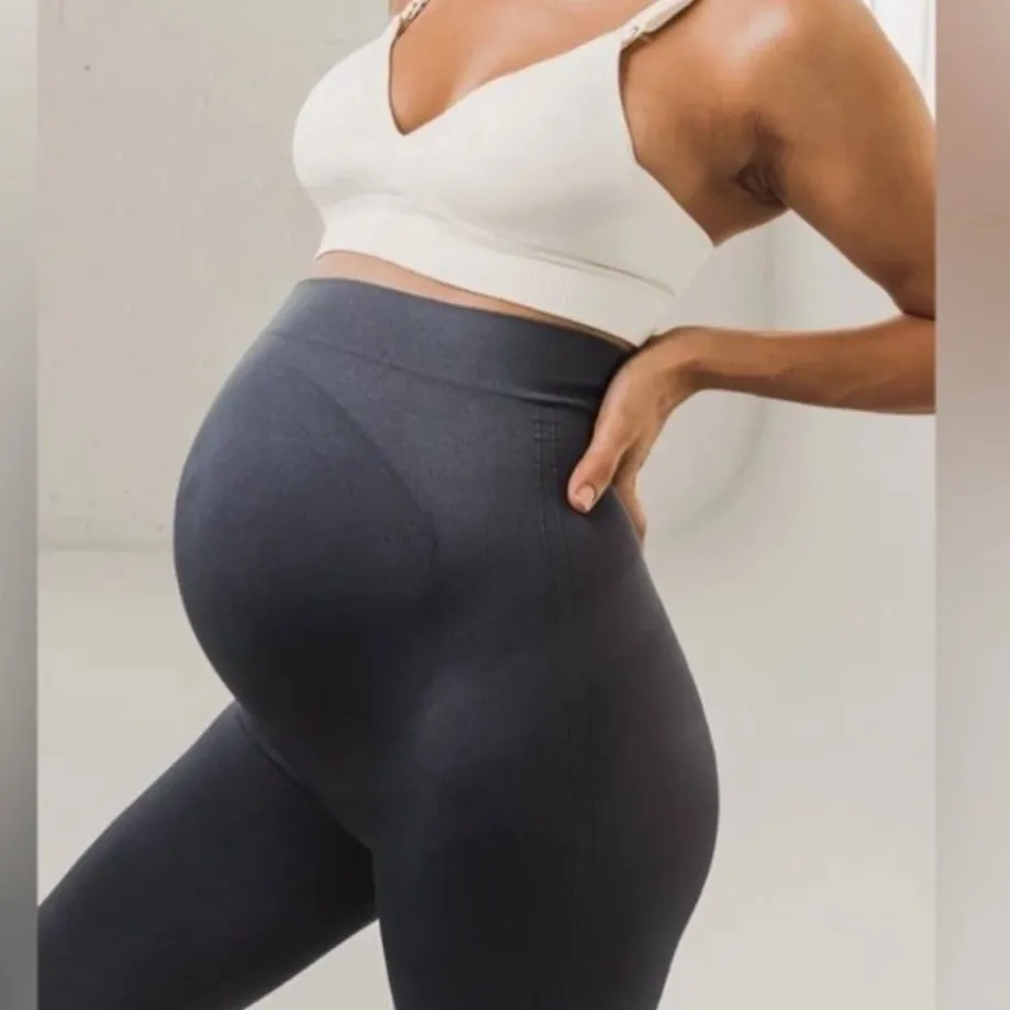 BLANQI Everyday‎ Maternity Belly Support Grey Leggings Size Medium Gray - Image 2