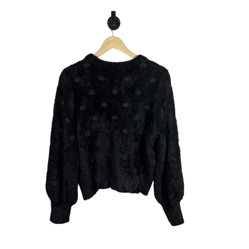 Marine Layer Women’s Arielle Crewneck Sweater Black/Metallic Funfetti Size XL - Image 11