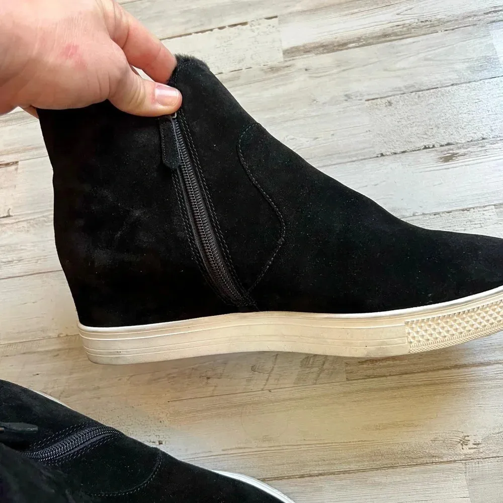 CASLON Black Suede Averie Booties Water Resistant Leather Size 11 - Image 6