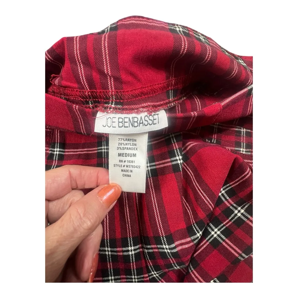 Joe Benbasset women’s Plaid Pants in Red and Black - Image 3