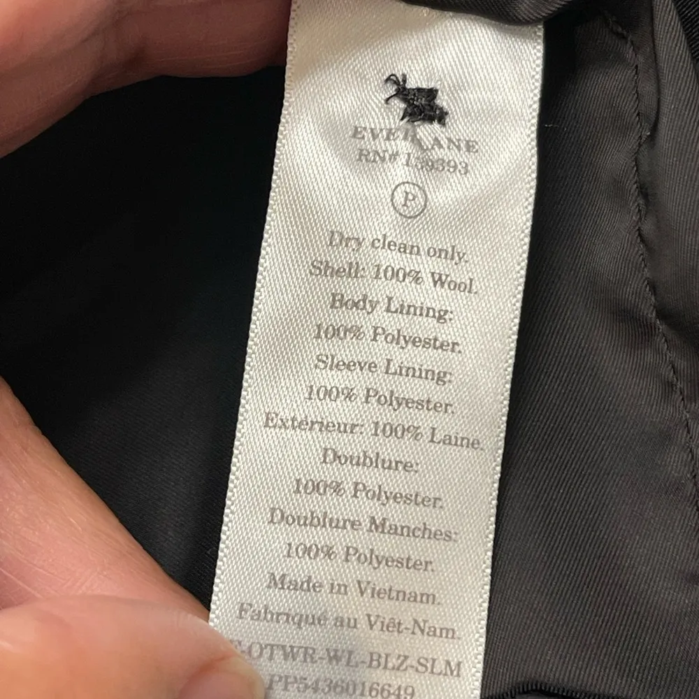 Everlane Black "The Eazy Blazer" Jacket Single Button Size 0 GUC #2096 - Image 7