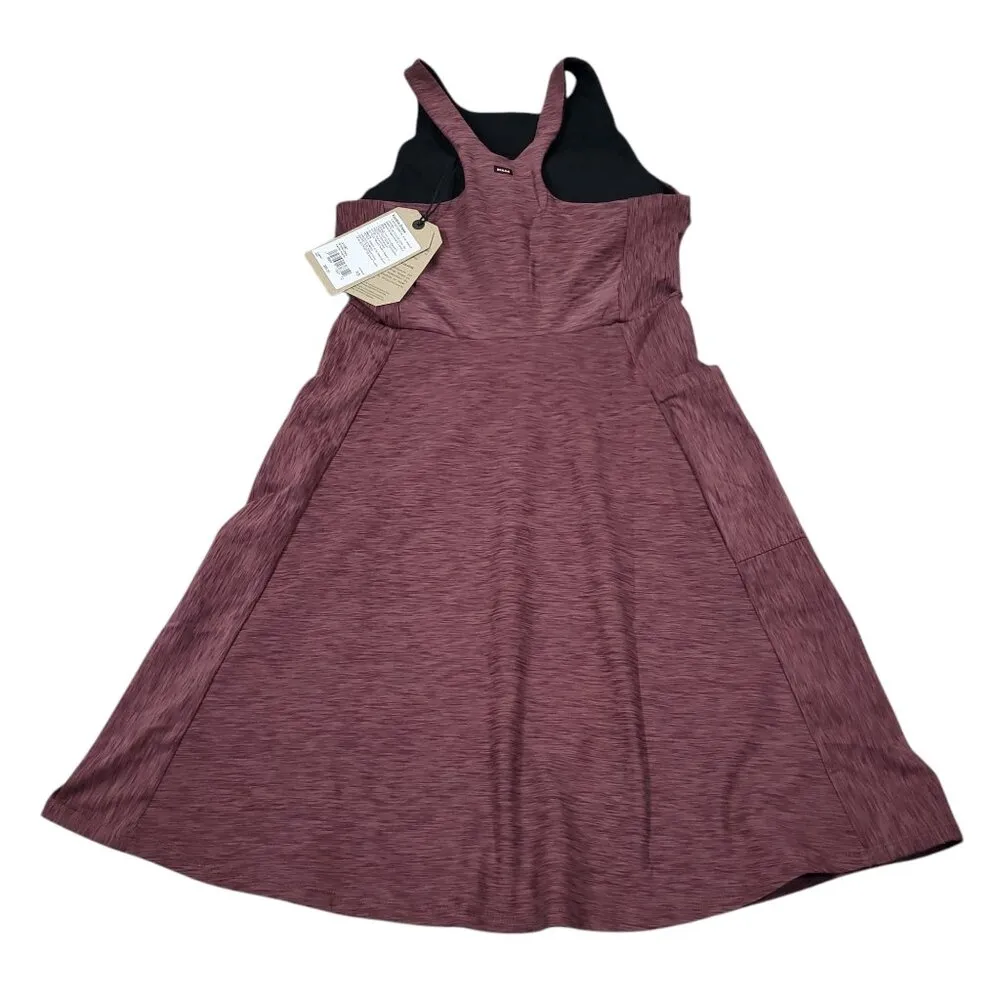 prAna Kimble Dress Flannel Heather Red Pink Athletic Stretch Size XS Pockets - Image 3