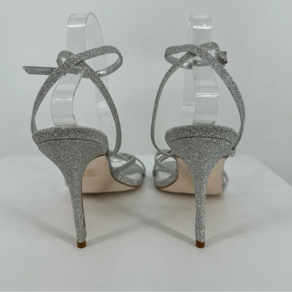 Aster Azores Silver Glitter Strappy Heeled Sandals size 9 Event Evening - Image 7