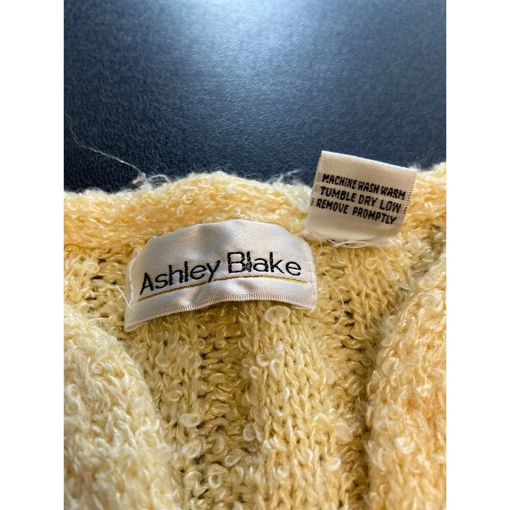 Ashley Blake Pearl Button Down Cardigan Womens M Long Sleeve V Neck Knit Yellow Size M - Image 10