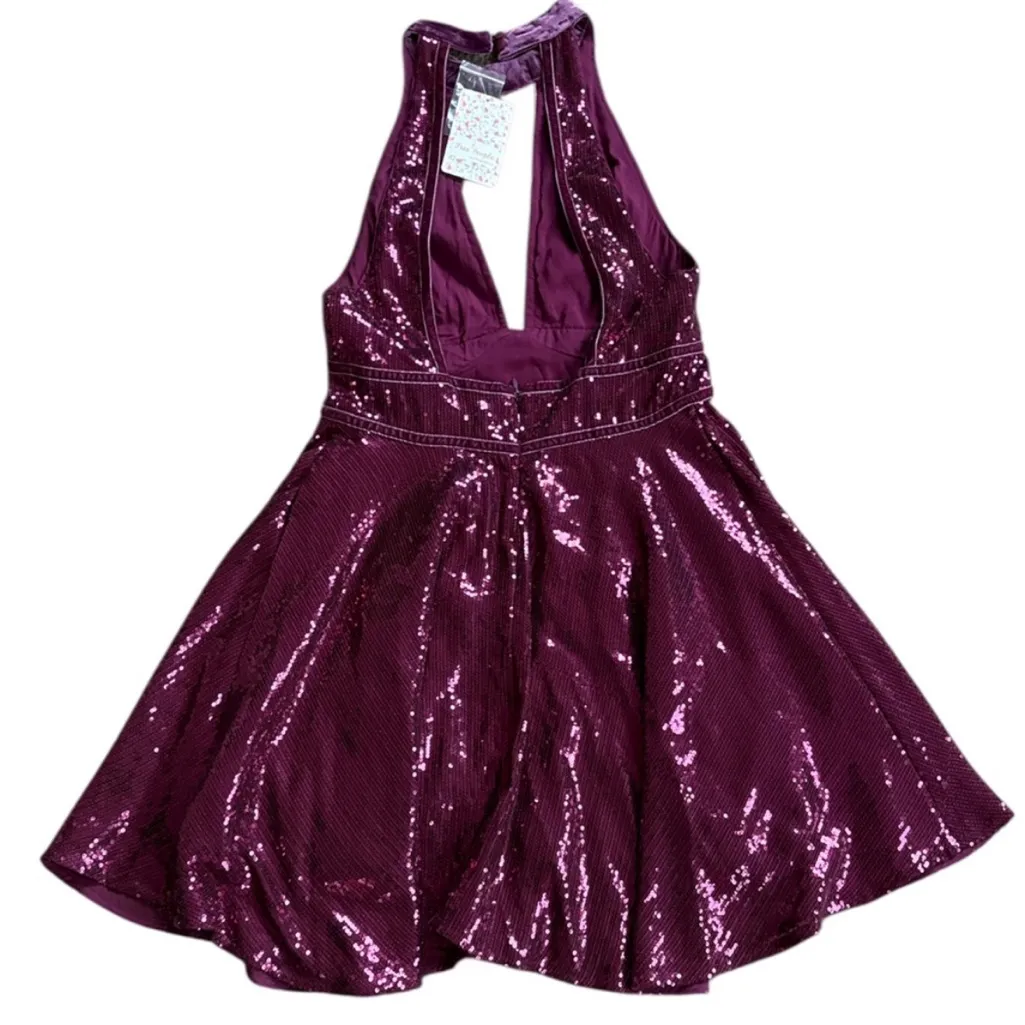 NWT Free People Film Noir Sequin Halter
Dress Plum Size 2 Retail $98.00 - Image 10
