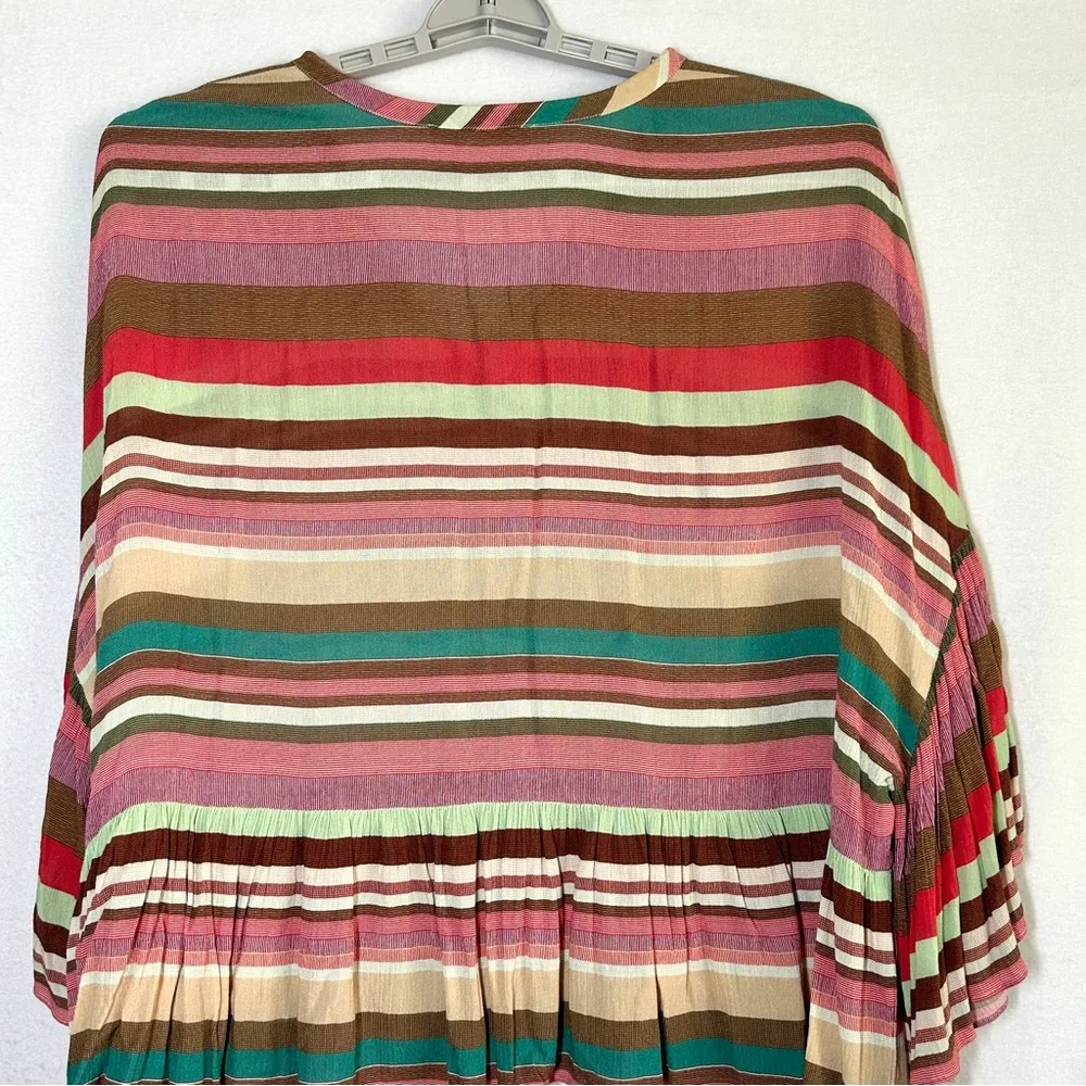 Boston Proper Babydoll Top XL XXL No Tag Swing Striped Loose Fit Flutter Sleeves - Image 4