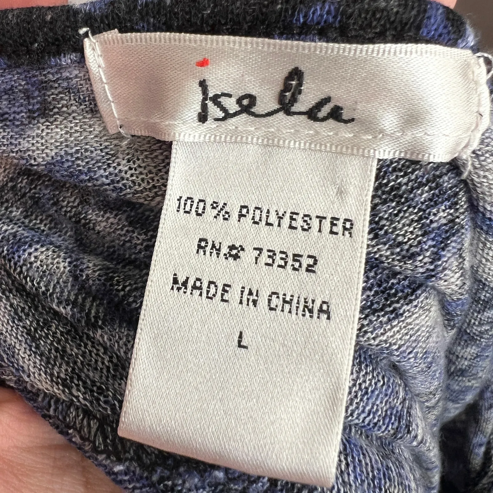 Blue Fringe Trumpet Sleeve Top Boho Festival Retro 70s Vintage‎ Large - Image 4