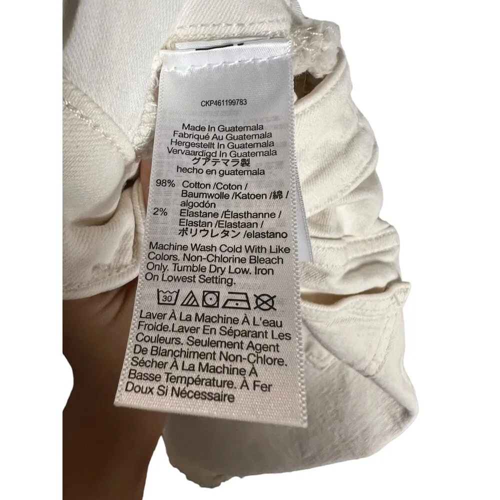 Madewell The Curvy Perfect Mid-Light Ecru White Denim Jean Shorts Size 25 - Image 13