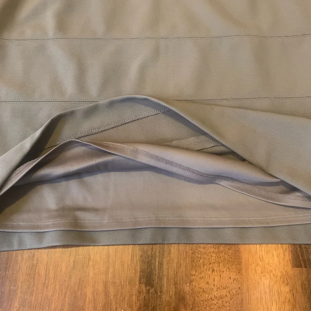 Alfani Skirt Large Taupe Tan Pencil Skirt Textured Stripes Lined Pull On - Image 3