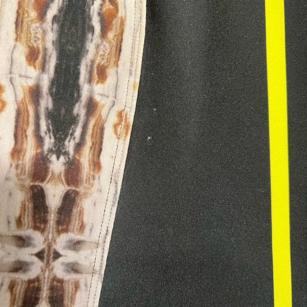 Clover Canyon Yellow Stripe Neoprene Bodycon Sheath Dress Sz Small - Image 3