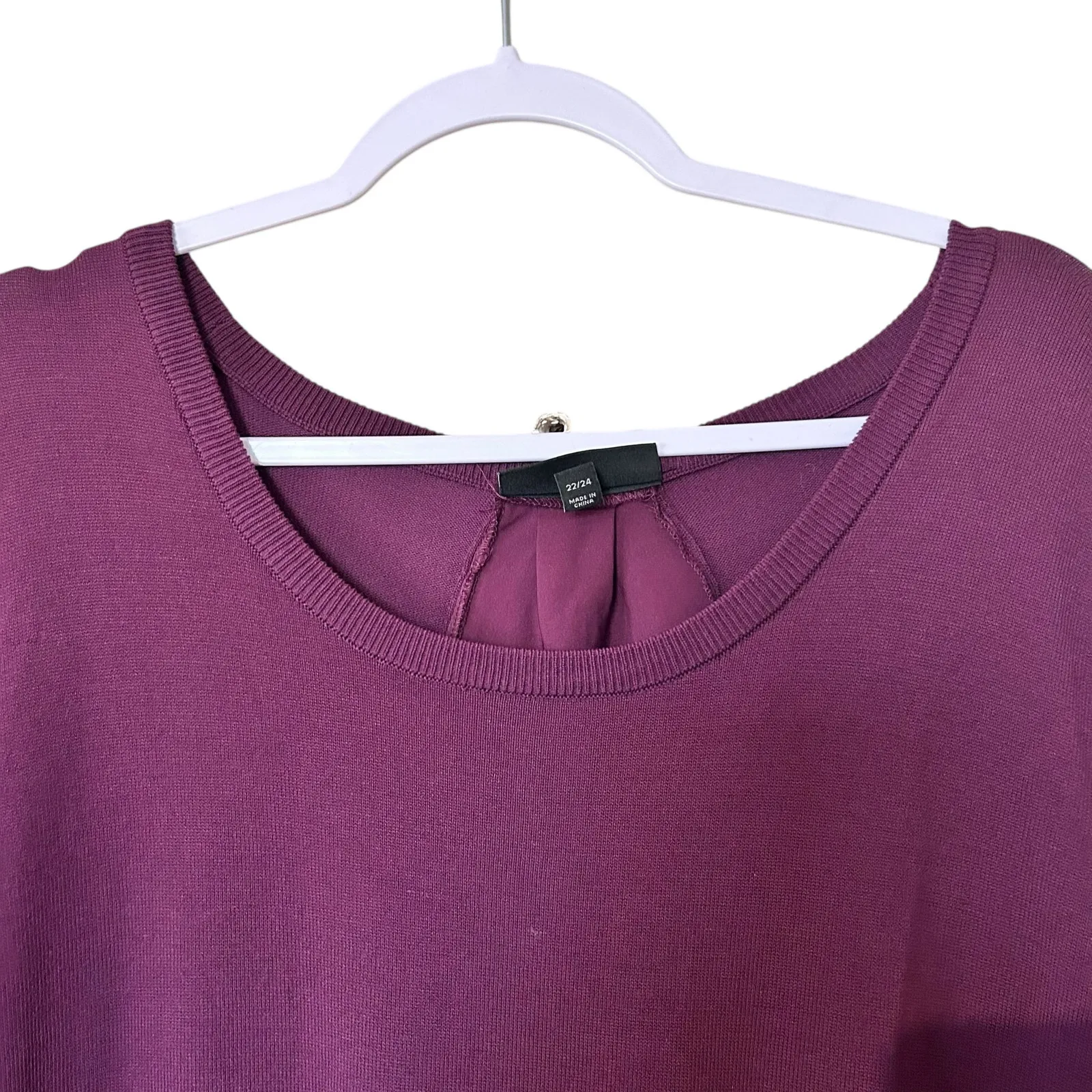 Lane Bryant Burgundy Top 22/24 Peplum Velvet Corset Ties in Back Boho Cottage - Image 3