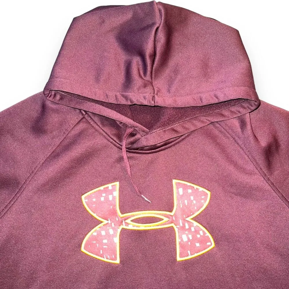 Under Armour Womens Hoodie Hooded Sweatshirt Loose Fit ColdGear Purple Large - Image 2