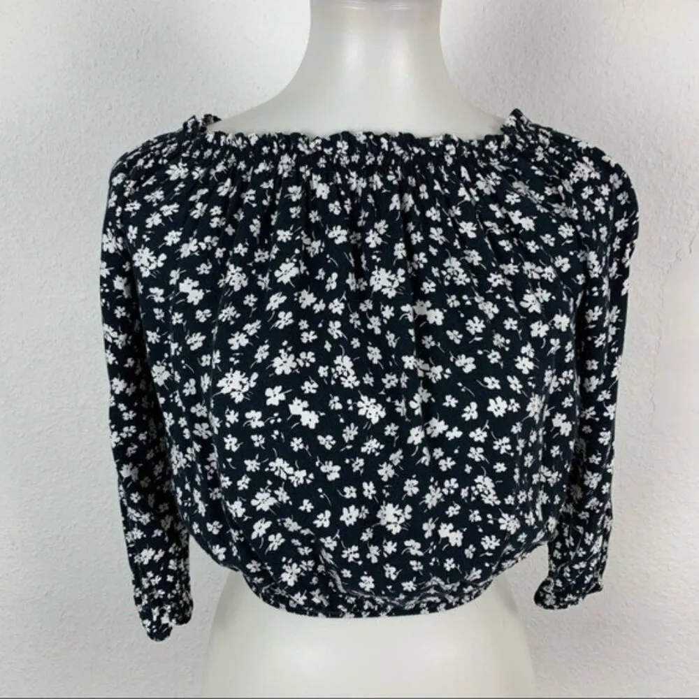 Brandy Melville 3/4 Sleeve Crop Top Off Shoulder‎ Y2K Trendy Soft Girl Aesthetic - Image 2