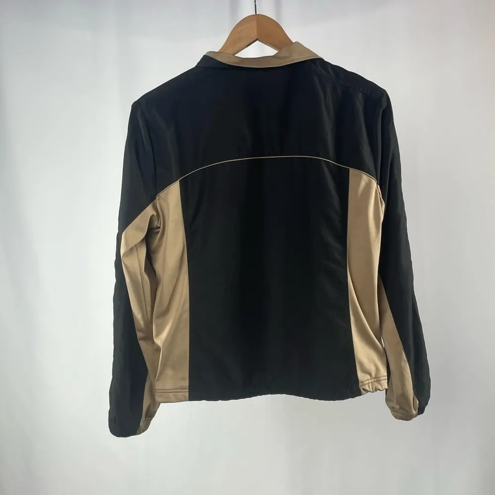 Oleg Cassini Sport Track Jacket and Pants Set‎ in Black Tan Size Petite M/L - Image 6