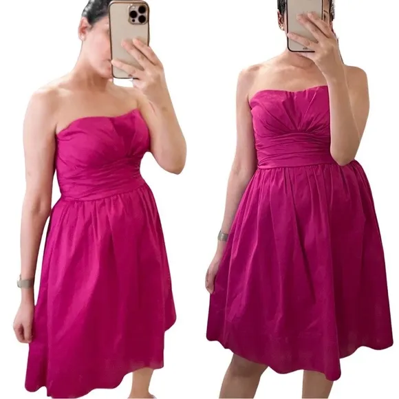 ELIZA J Strapless Cocktail Mini Dress Fuschia Size 8 - Image 18