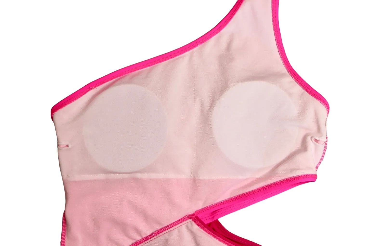 Shein One-Shoulder Hot Pink Cut-Out Asymmetrical One-Piece Swimsuit Medium - Image 6