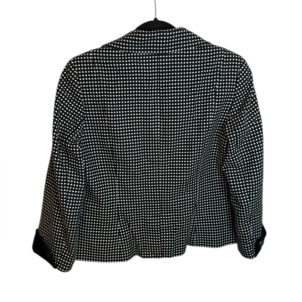 Talbots Navy Blue Polka Dot Preppy Tailored Jacket - Image 2