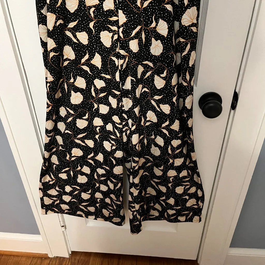Leota Ruby Short Sleeve Jumpsuit Black size large floral printed maximalist - Image 7