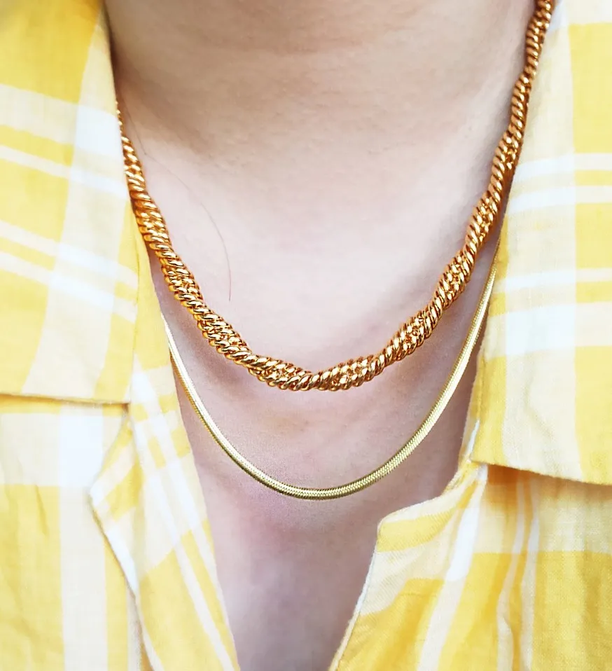 Bold Rope Chain Necklace/Statement Neck Gold - Image 2