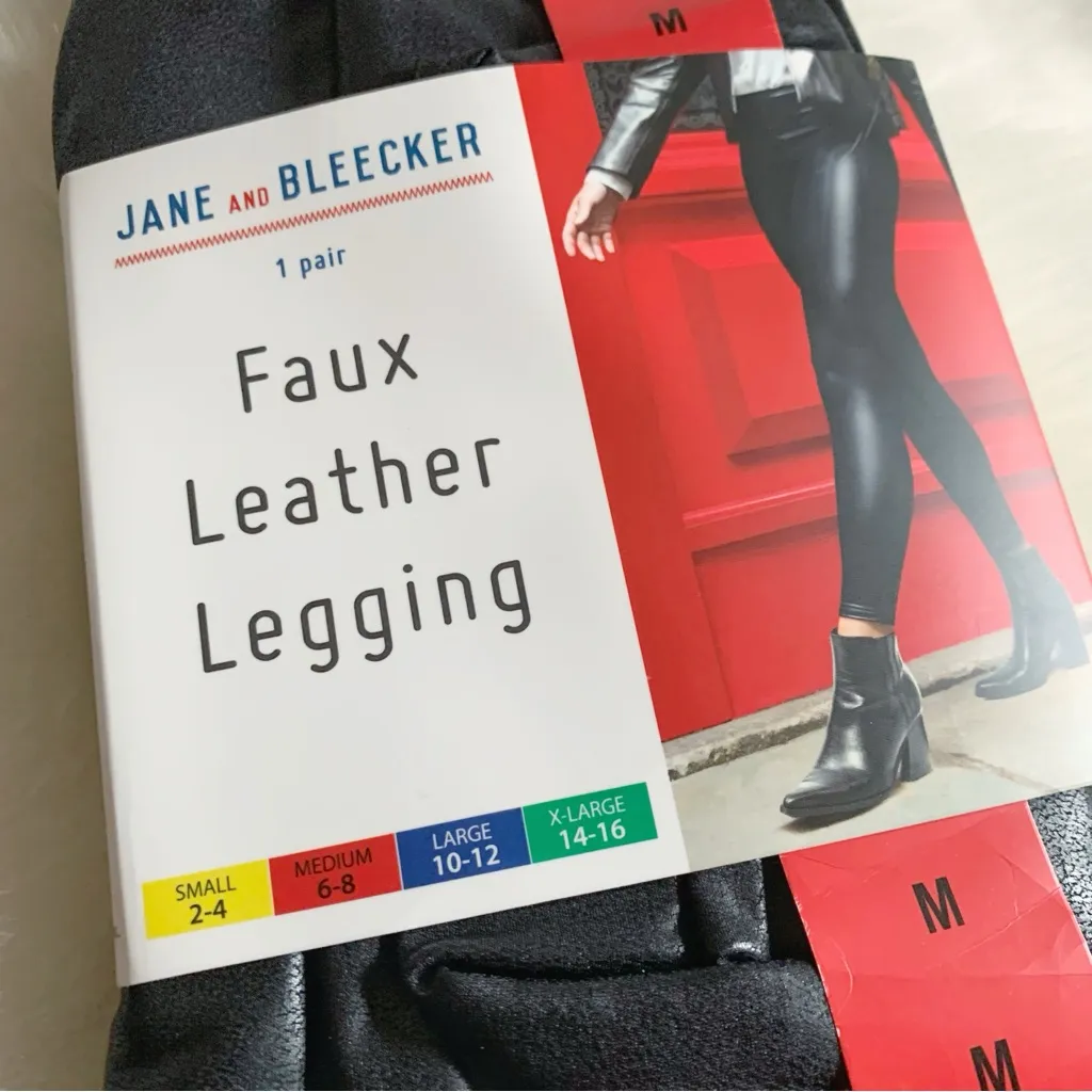 Jane and Bleecker Women Faux Leather Legging High Waistband M Black Size M - Image 5