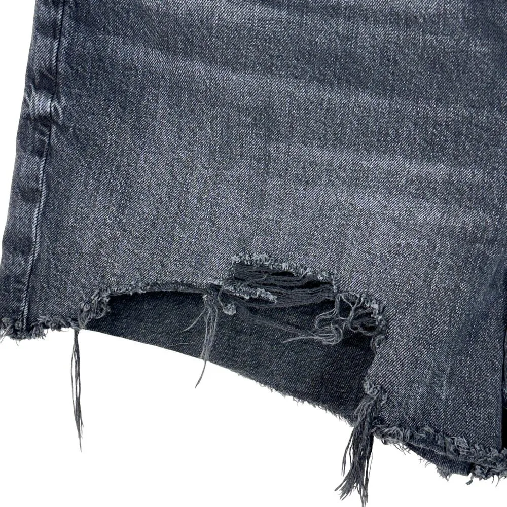 American Eagle SZ 16 Highest Rise 90s Boyfriend Jean Shorts Distressed Frayed - Image 2