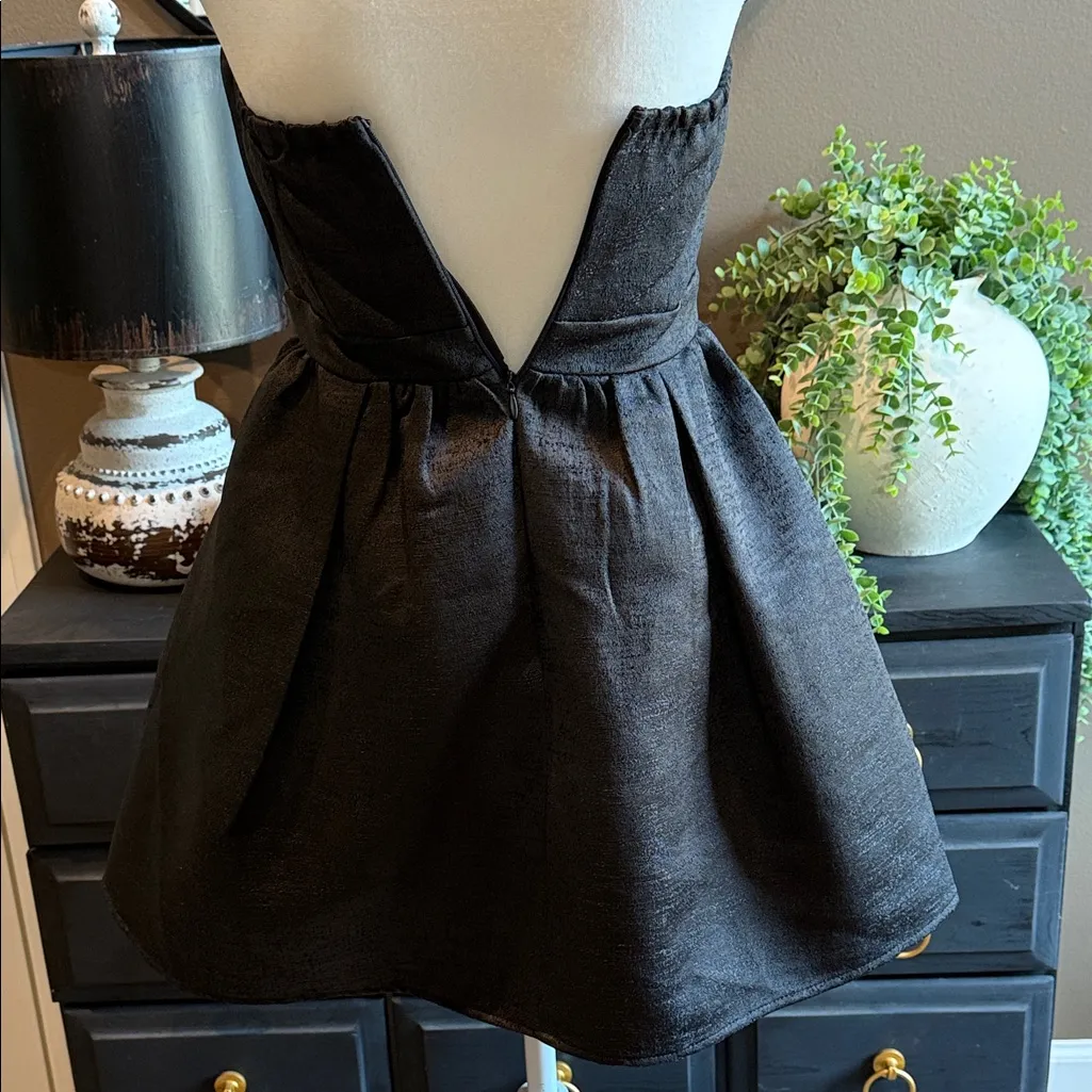 ALTAR'D STATE Black Strapless Mini Dress with Bow NWT Size Small - Image 5
