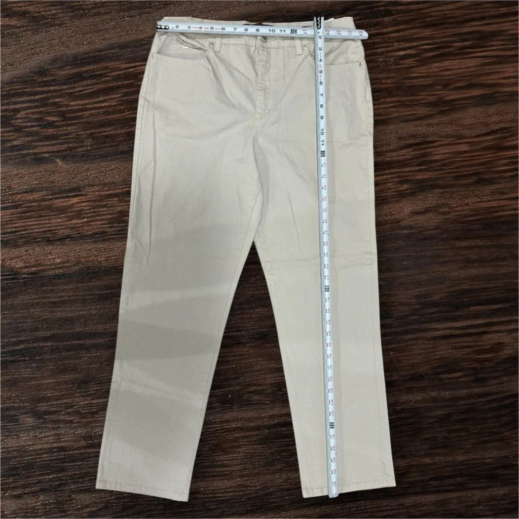 Gloria Vanderbilt Amanda Size 16 Womens Beige Rhinestone Pocket Stretch Jeans - Image 11
