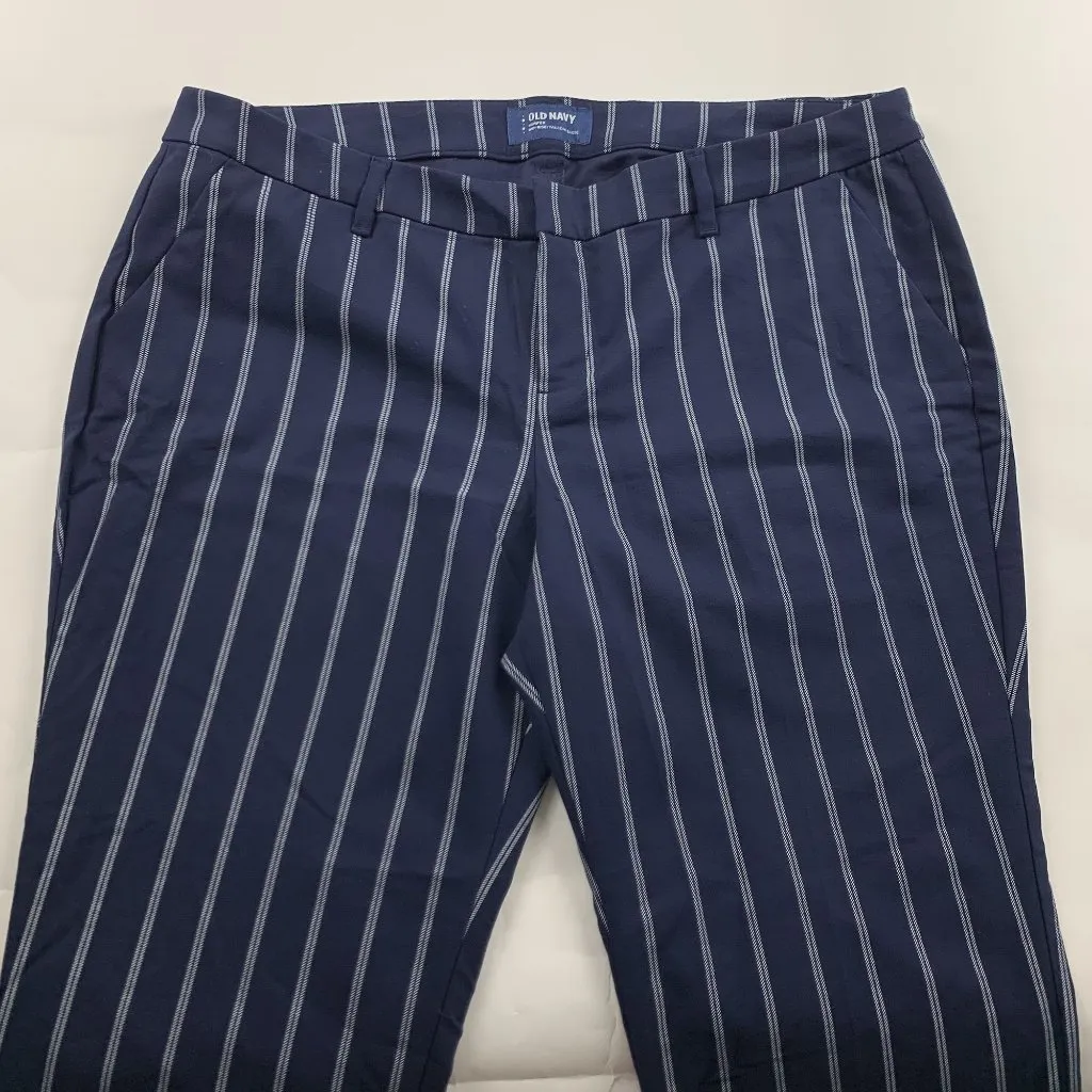 PETITE Old Navy Dark Blue Pinstripe Harper Pant 14P - Image 2