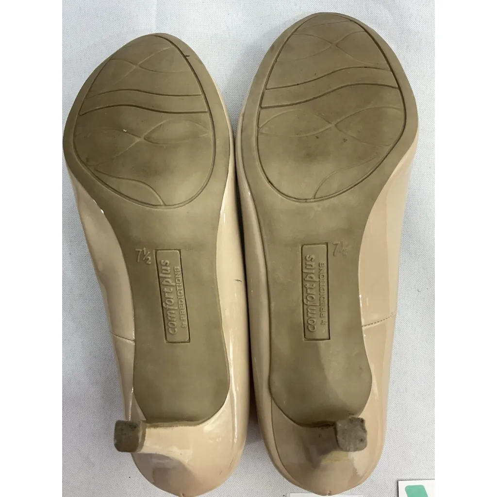 Womans Comfort Plus By Predictions Slip On Pumps 7.5 Nude Stiletto Heel - Image 8