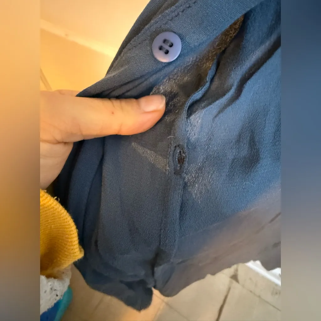 Haight Deep Teal Short Sleeve Long Line Open Front Duster Cardugan Blue - Image 7