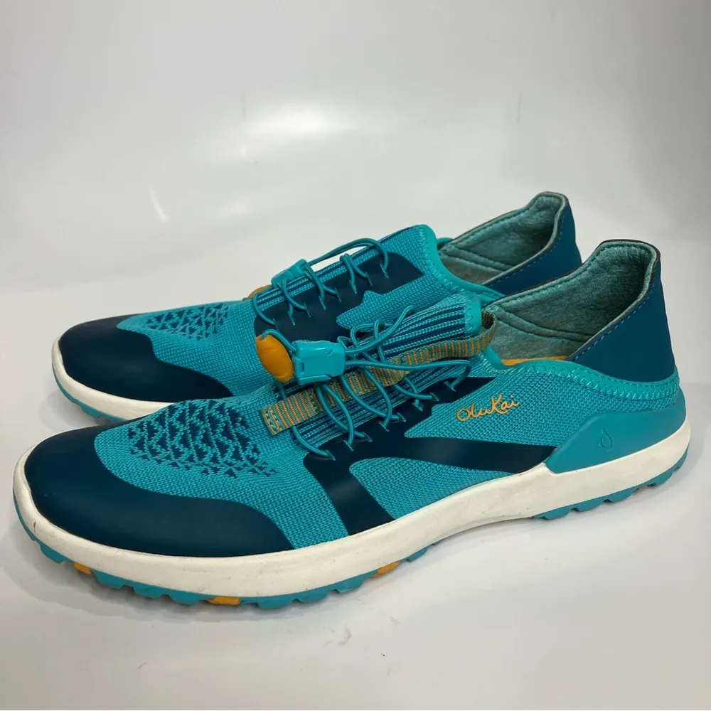 Olukai miki trainer sneakers teal casual women’s size 8 bright slides Blue - Image 2