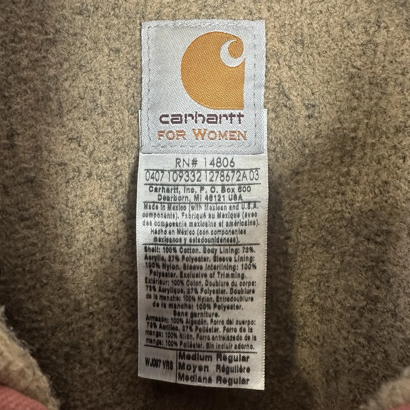 Carhartt Vintage Rose Pink Detroit Jacket WJ097 VRS Fleece Lined Womens Medium - Image 11